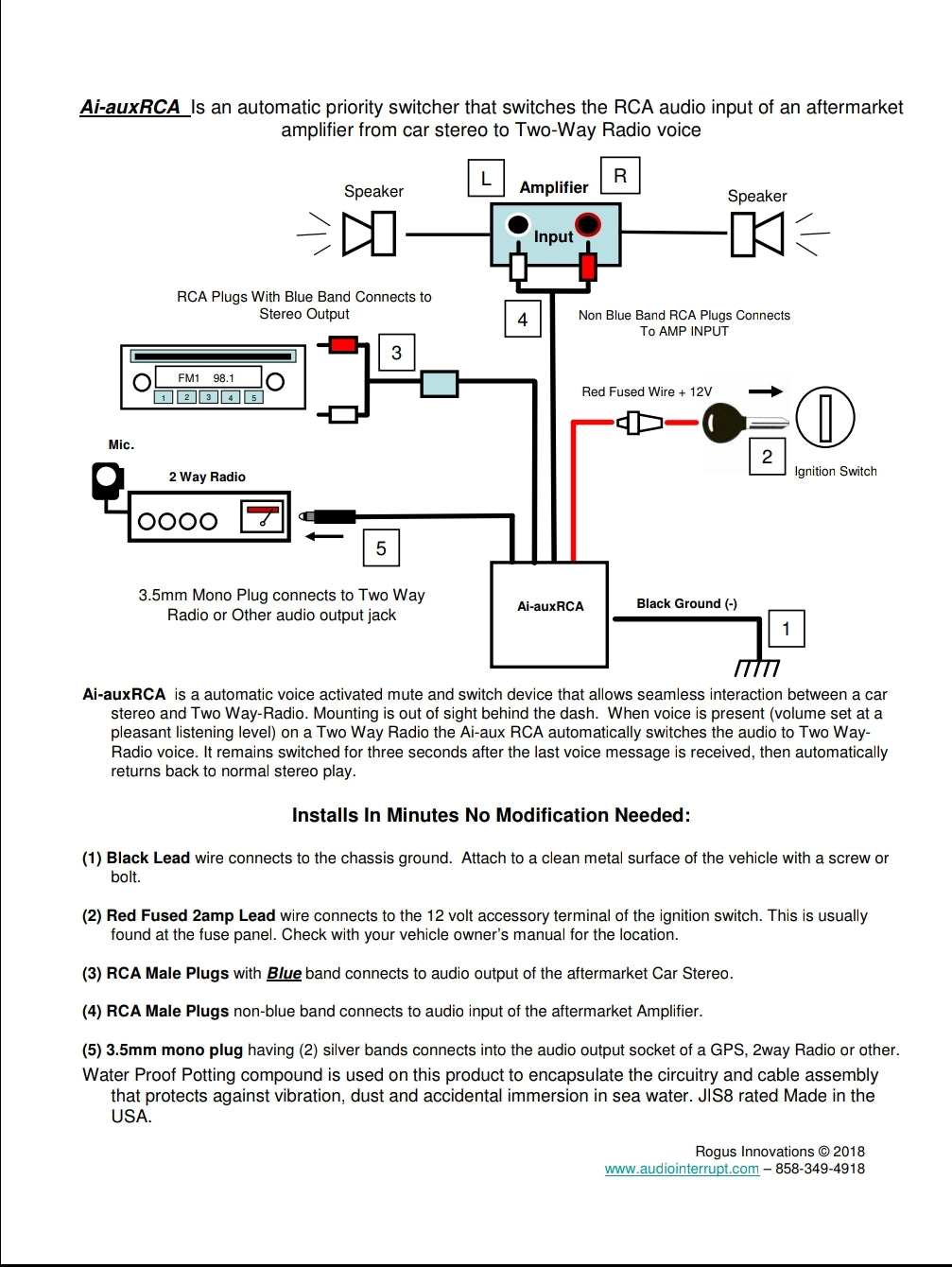 Mono Plug To Rca Audio Jack Wiring Diagram