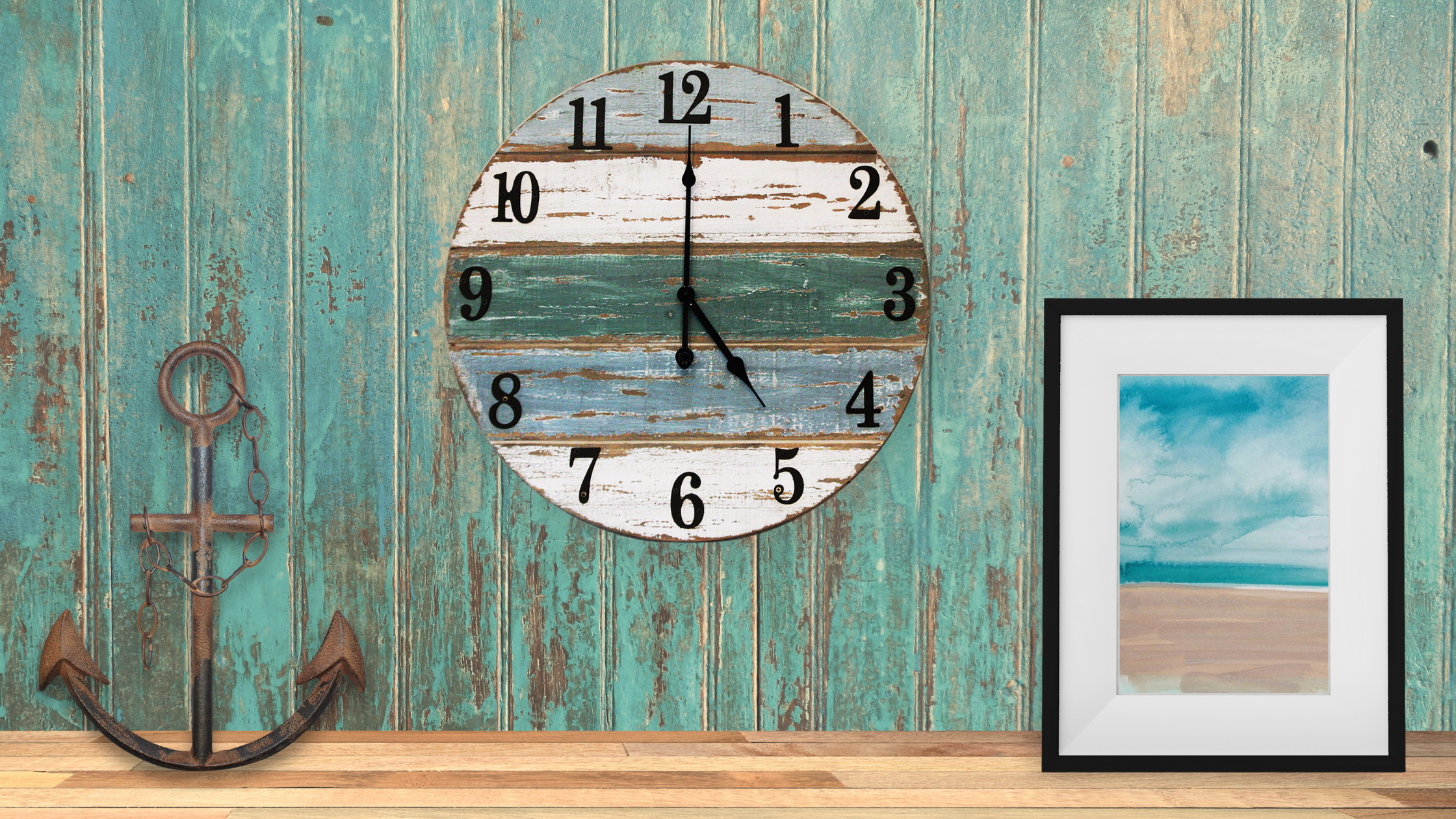 18" beach wall clock