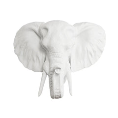 White Faux Taxidermy Mini Faux Elephant head