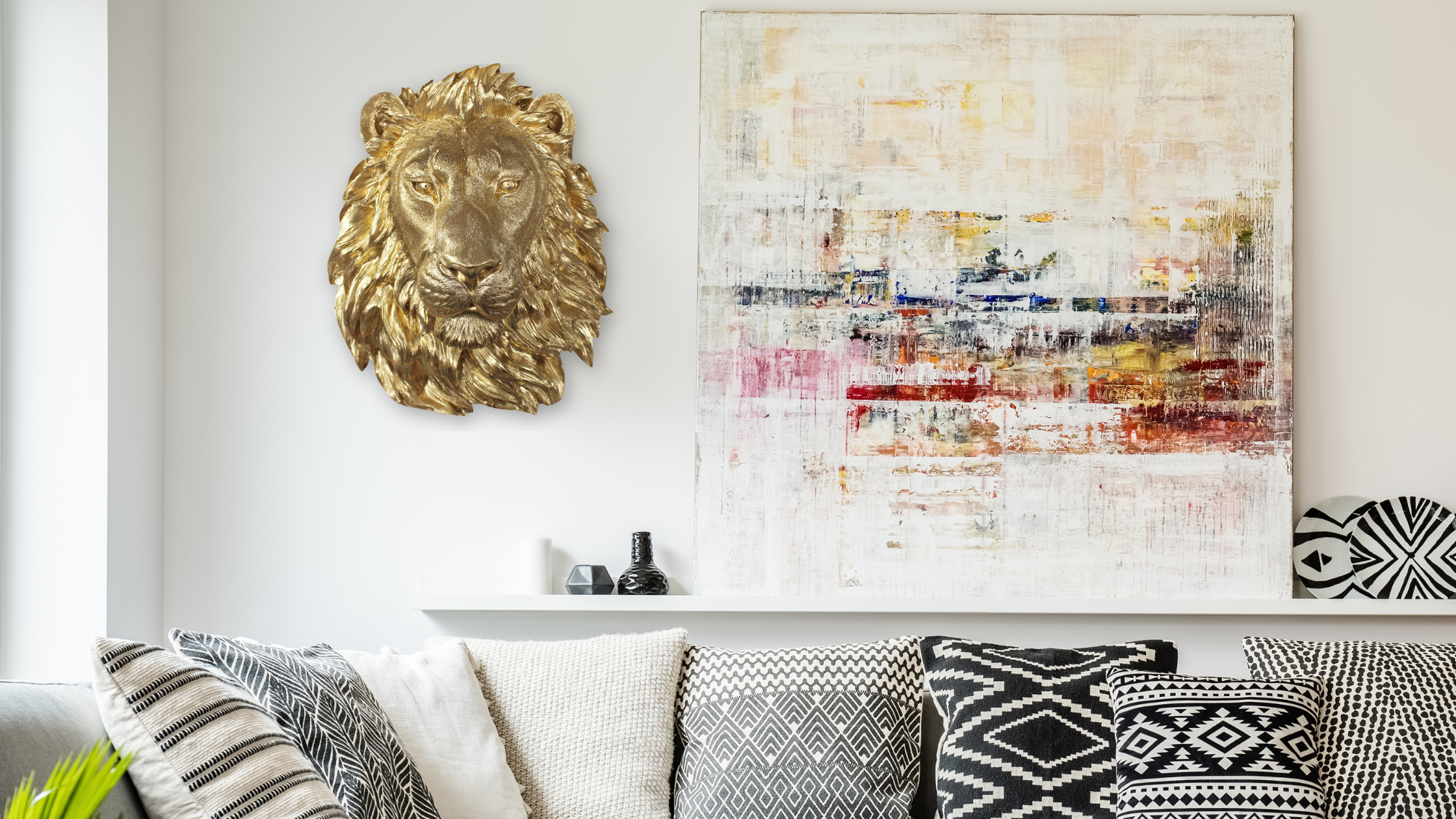 large gold lion head