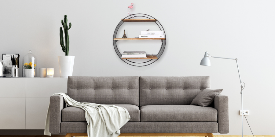 3-Tier Round Metal Floating Wall Shelves