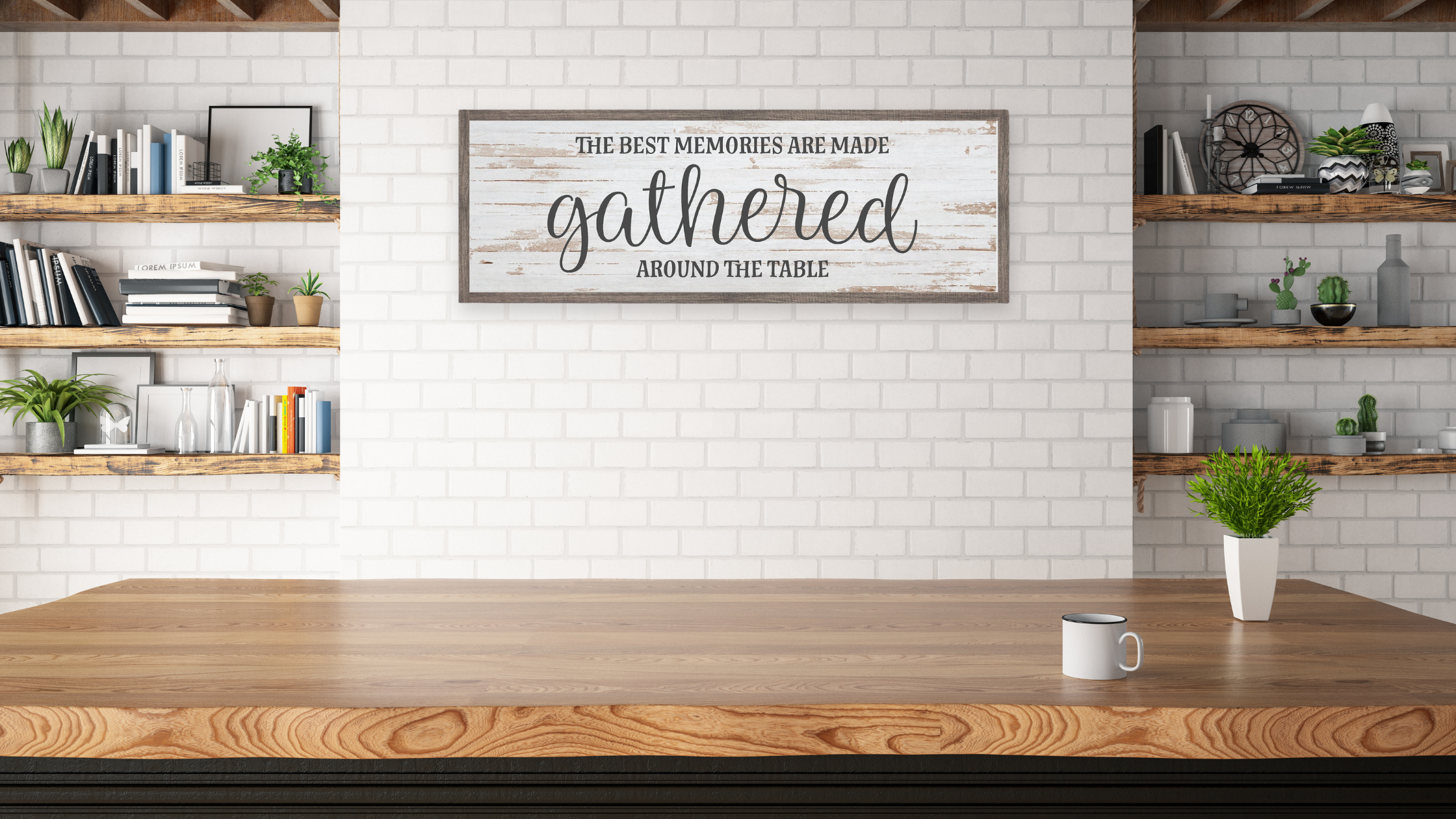 Rustic Wood Shelves Wood wall sign