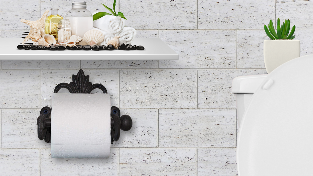 Cast iron toilet paper holder