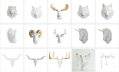 white faux taxidermy collection