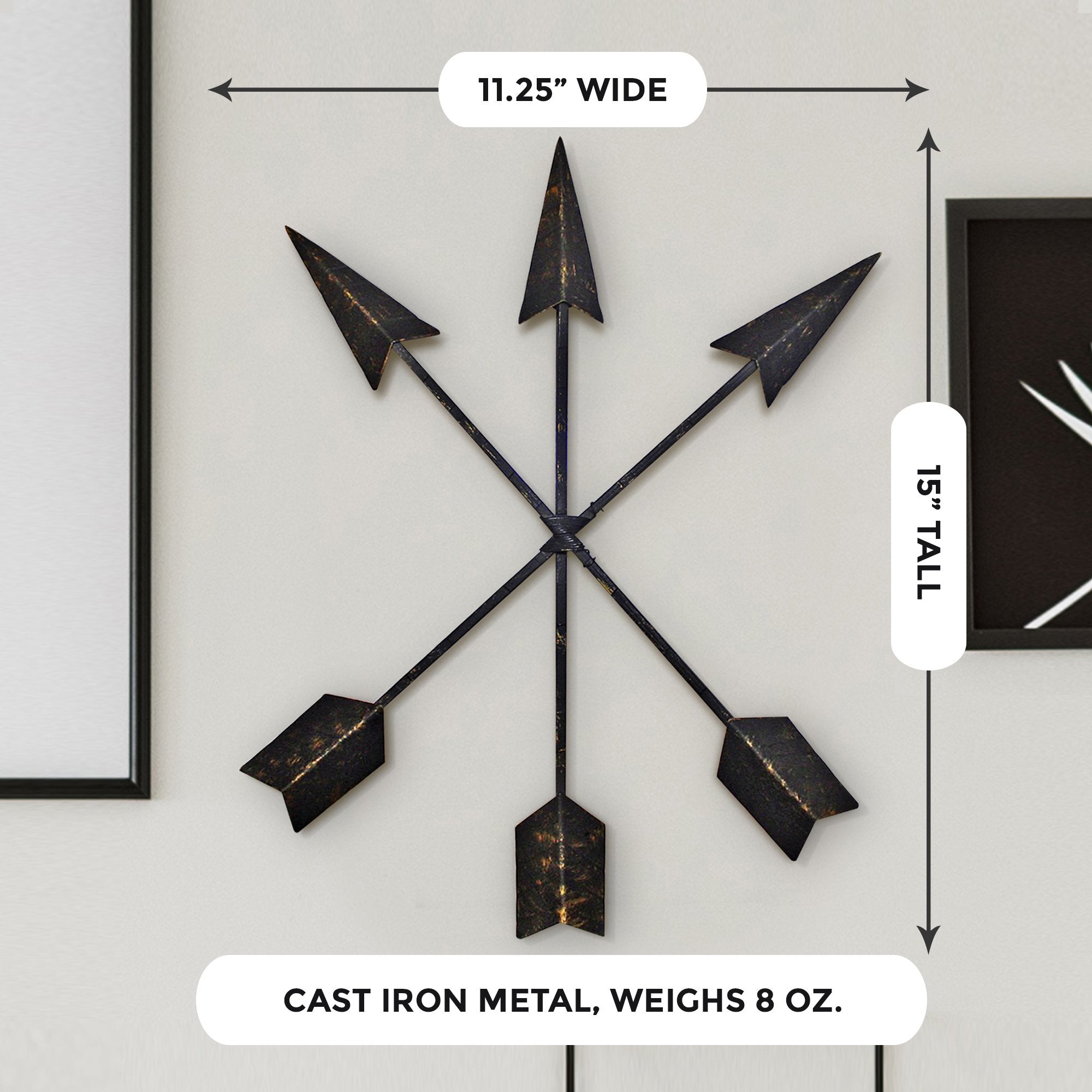 Bronze Metal Arrow Wall Décor FREE 2 Day Shipping