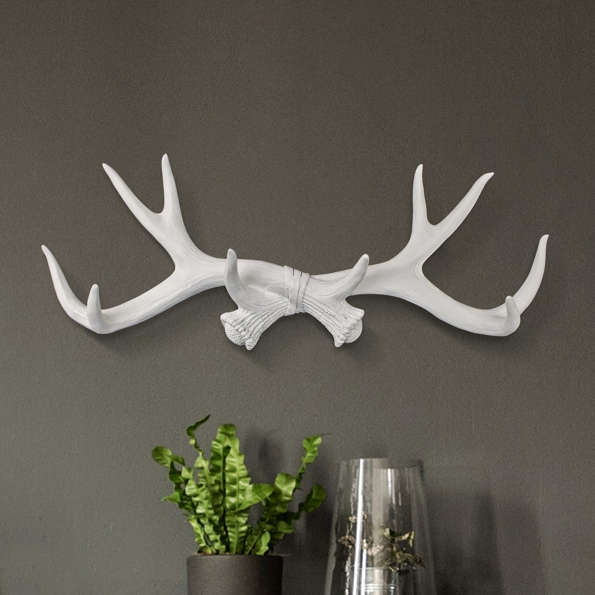 White Deer Antlers Mount Deer Antler Decor By Wall Charmers