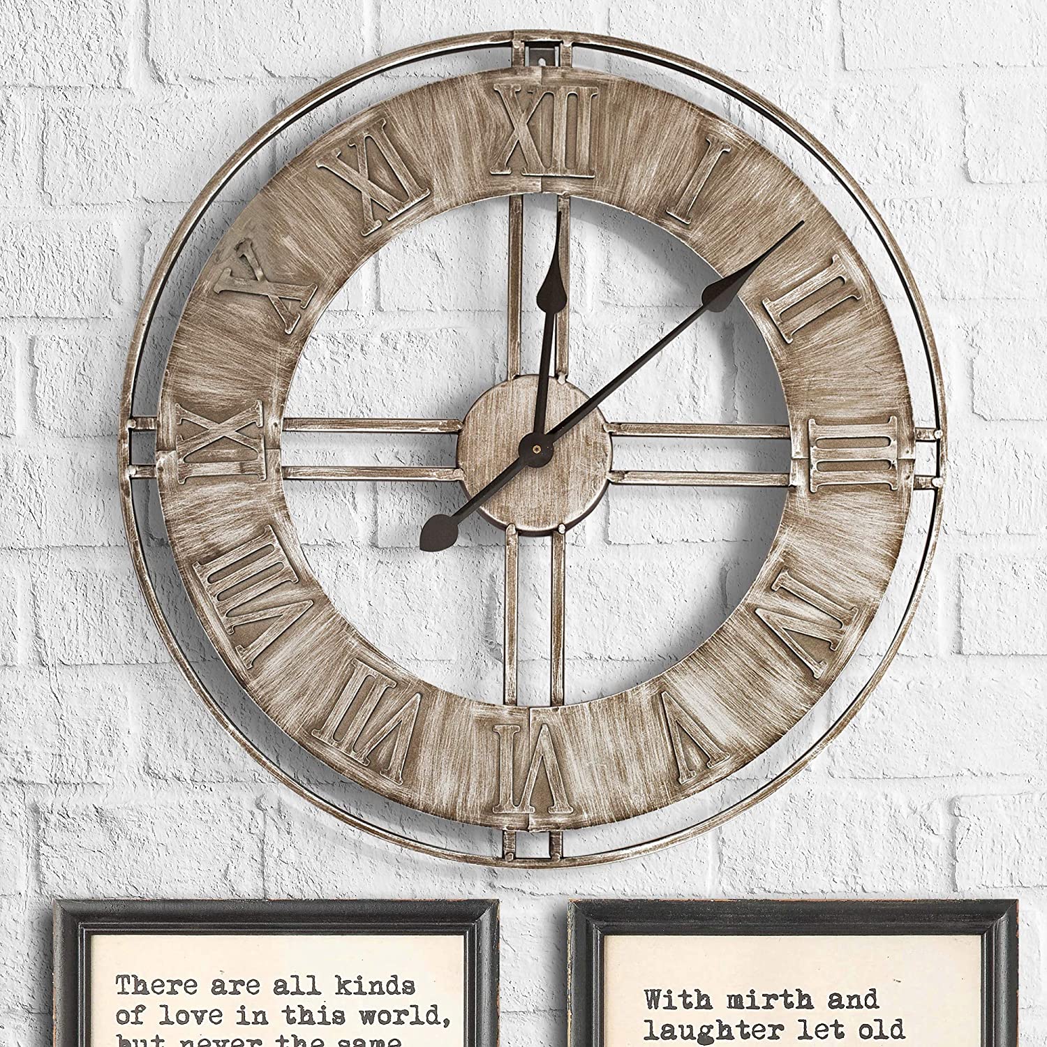 Rustic Metal Industrial Wall Clock 20 Wall Charmers   Metalclock 