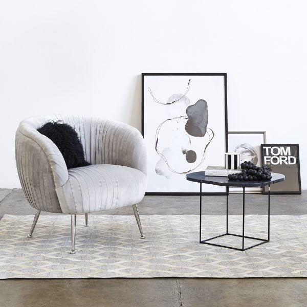 Paris Grey Velvet Luxury Armchair