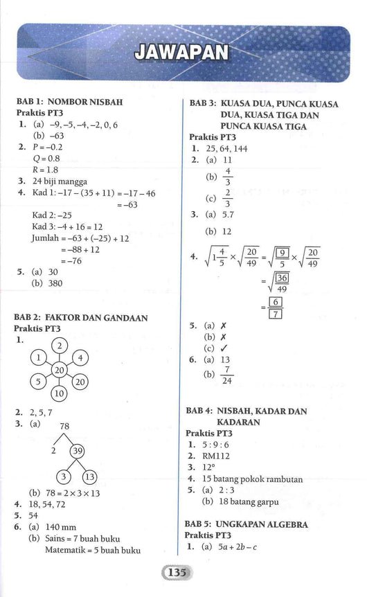 Soalan Matematik Tingkatan 1 Bab 2  Tingkatan 1 Modul Mesra Digital Matematik Bilingual / Dalam