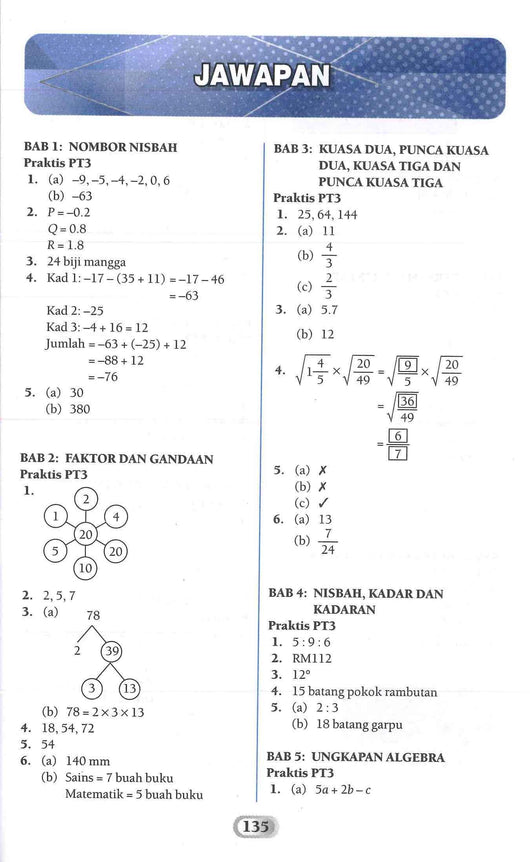 Soalan Matematik Tingkatan 1 Bab 2  Tingkatan 1 Modul Mesra Digital