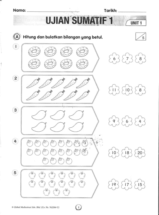 Ujian Soalan Matematik Tahun 1 / Dst Ujian Sumatif Tahun 1 Kssr  Tgh