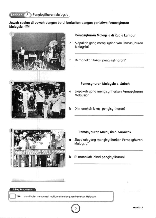 Latihan Sejarah Tahun 6 Pembentukan Malaysia  Gambaran
