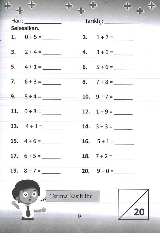 Tambah Latih Tubi Matematik Tahun 1  Latihan Soalan Worksheet Work