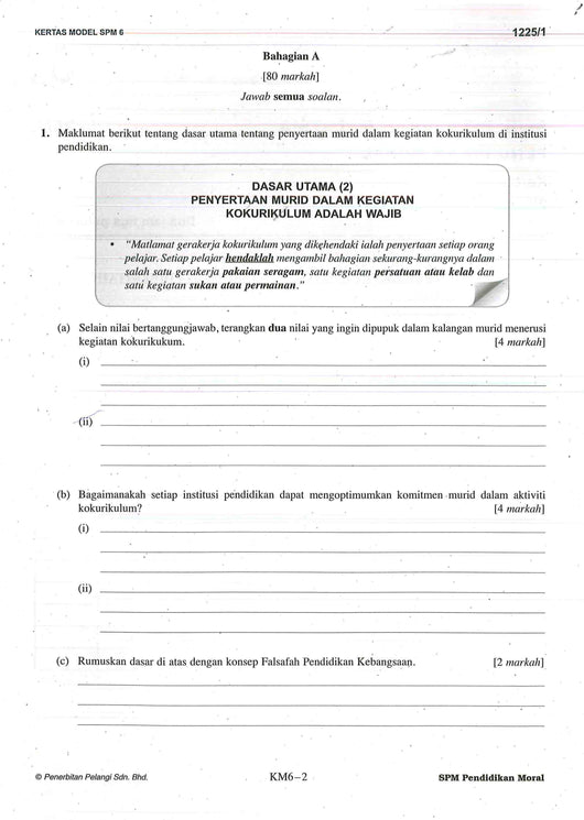 Skor A Kertas Model Spm Pendidikan Moral Buddy Bookstore