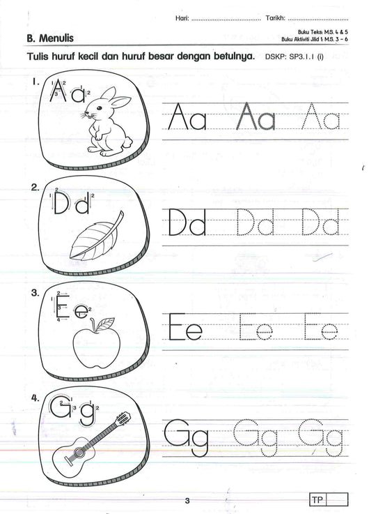 Bahasa Melayu Latihan Menulis Tahun 1