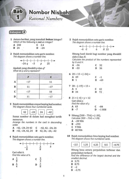Latihan Matematik Tingkatan 1 : Bab 6 Ungkapan Algebra Easy Math