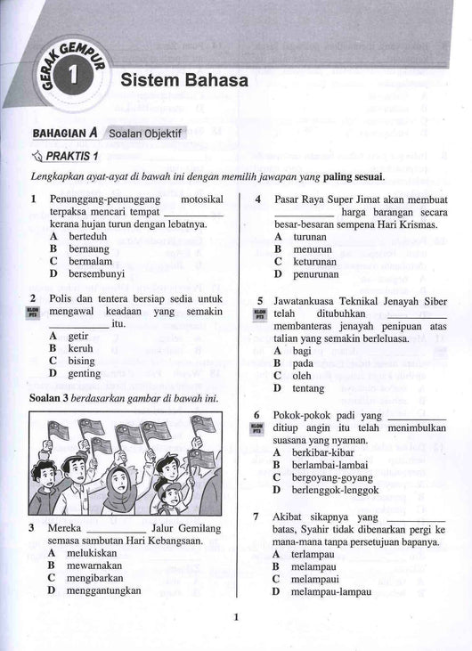 Soalan Bahasa Malaysia Tingkatan 1  Pelangi Top One Bahasa Melayu