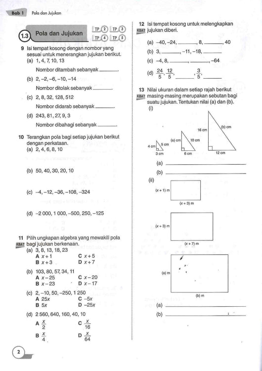 Soalan Matematik Ungkapan Algebra Tingkatan 1  Myb Buku Latihan Modul Intelek Ops A Kssm