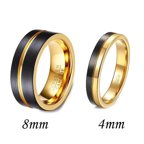black and gold tungsten how to choose wedding bands in Singapore