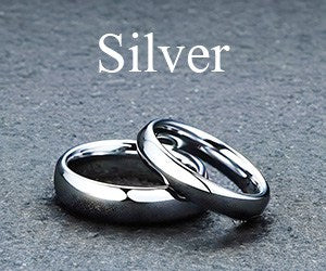 Silver Tungsten Rings