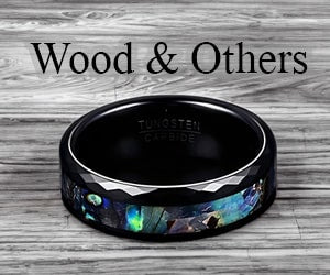 Wood and Opal Tungsten Rings