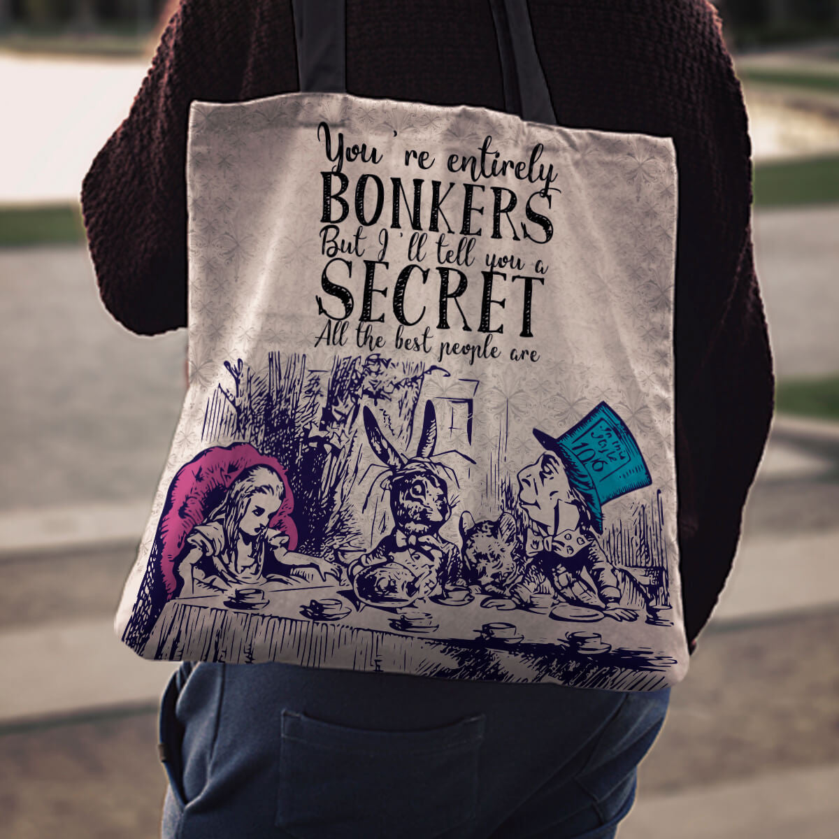 Alice in Wonderland Tote Bag - Literary Style [2017 Version] - lovetrendify