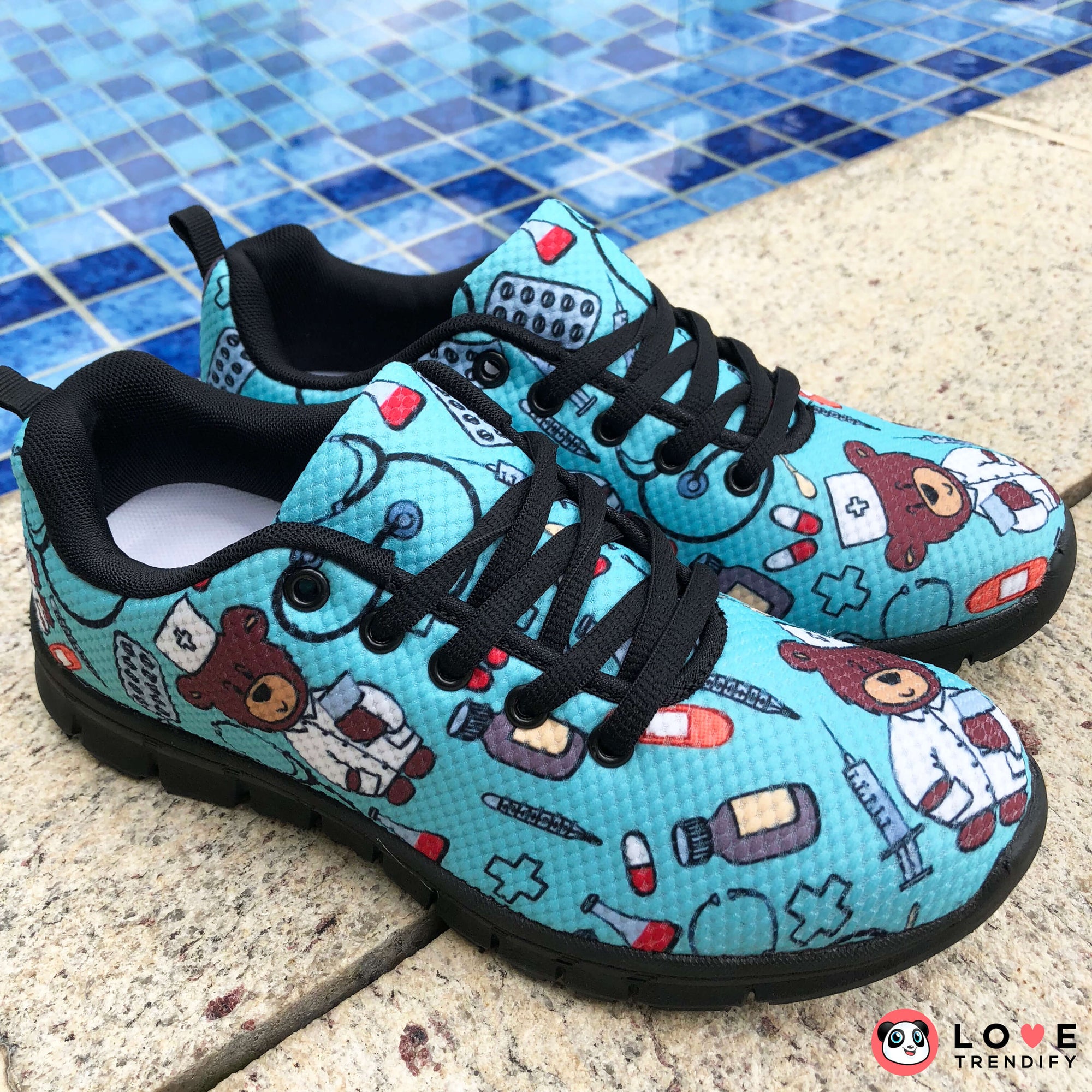 Nurse Sneakers (Nursing Tennis Shoes) for Women - Turquoise - lovetrendify