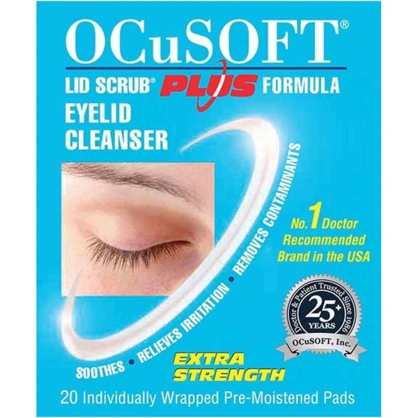 Ocusoft Lid Scrub Plus Formula Eyelid Cleanser 20 Pads 