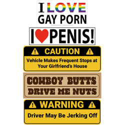 i love gay porn hard hat sticker