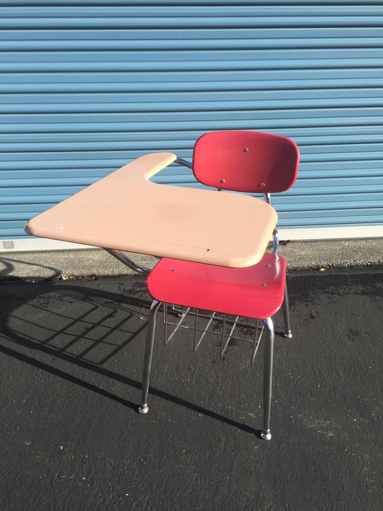 Vintage Mid Century 1950 S Child S School Desk By Melsur Red And