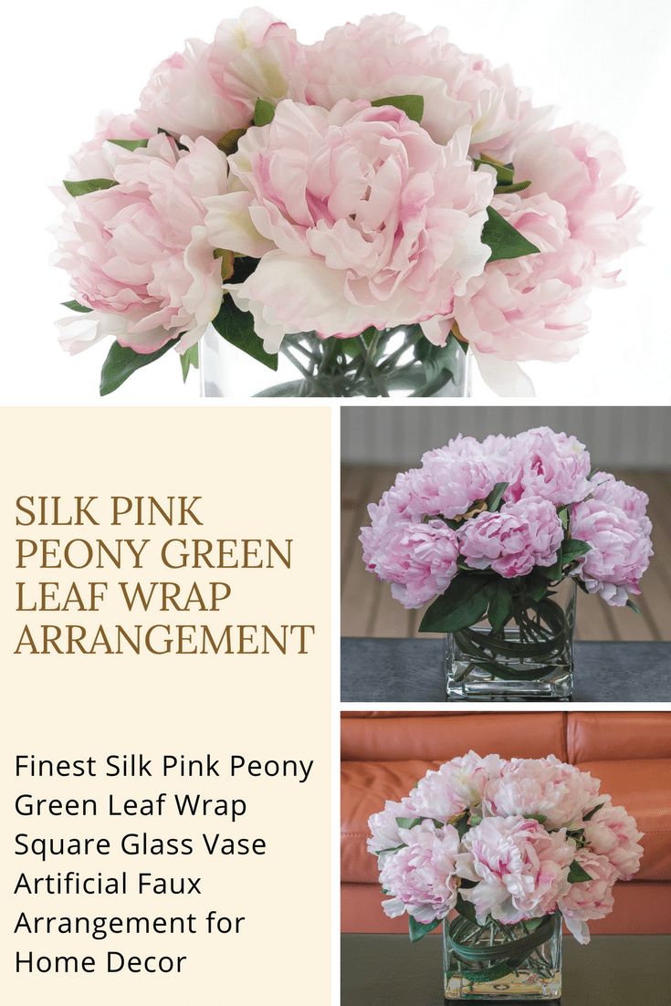 pink silk arrangement peony