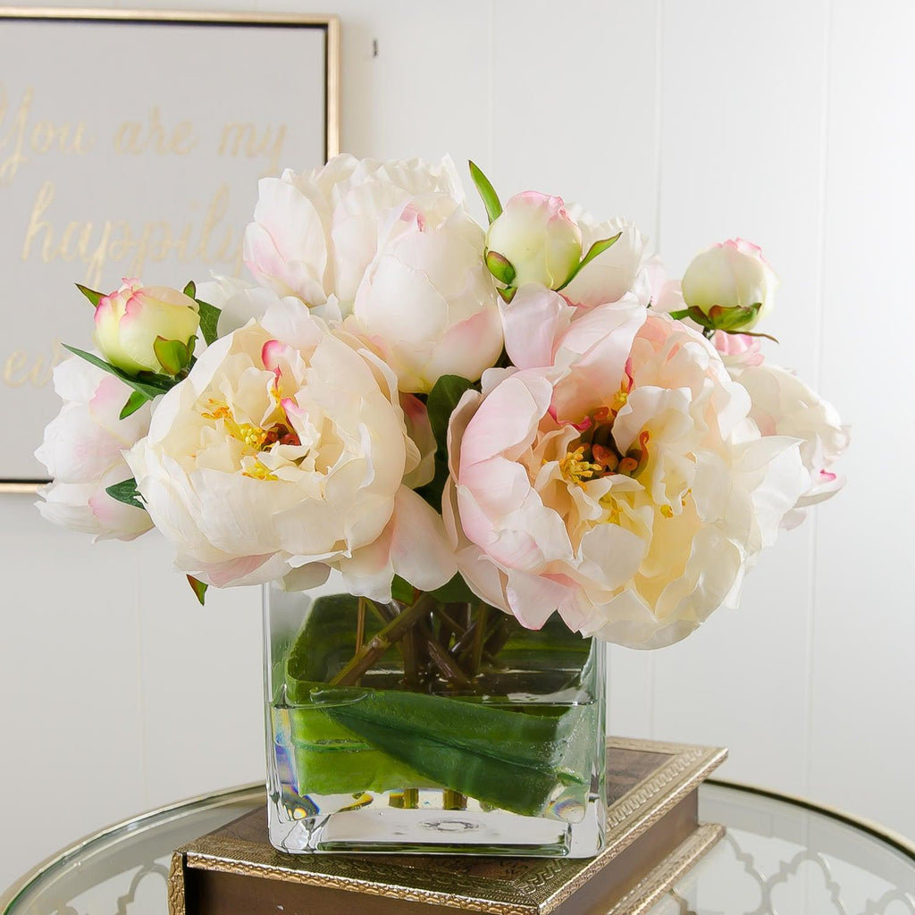 Large Light Pink Peonies Buds Square Arrangement – Flovery