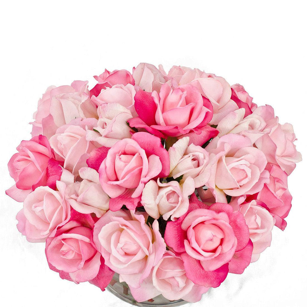 Real Touch Roses with Rose Buds Cylinder Arrangement – Flovery