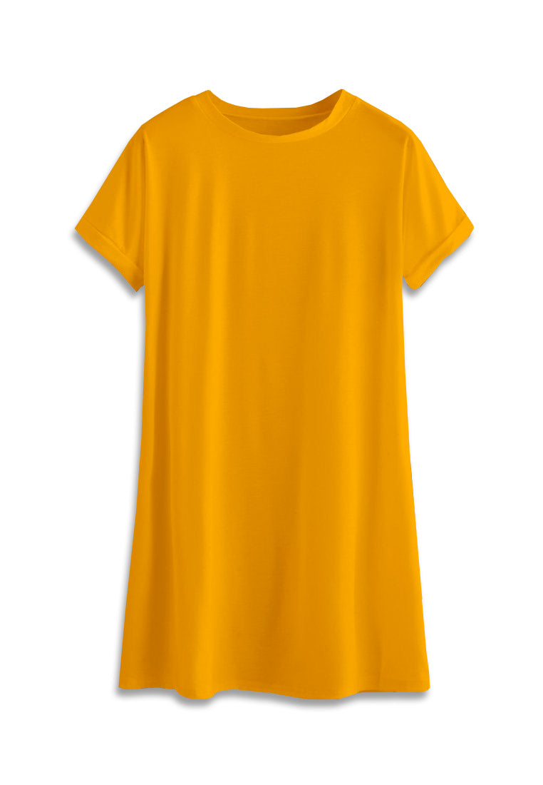 mustard yellow tshirt dress
