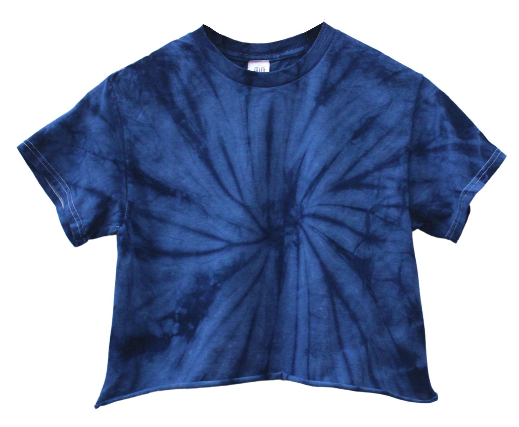 Navy Blue Tie-Dye Unisex Cropped Tee