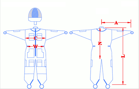 Bee Suit Size Chart