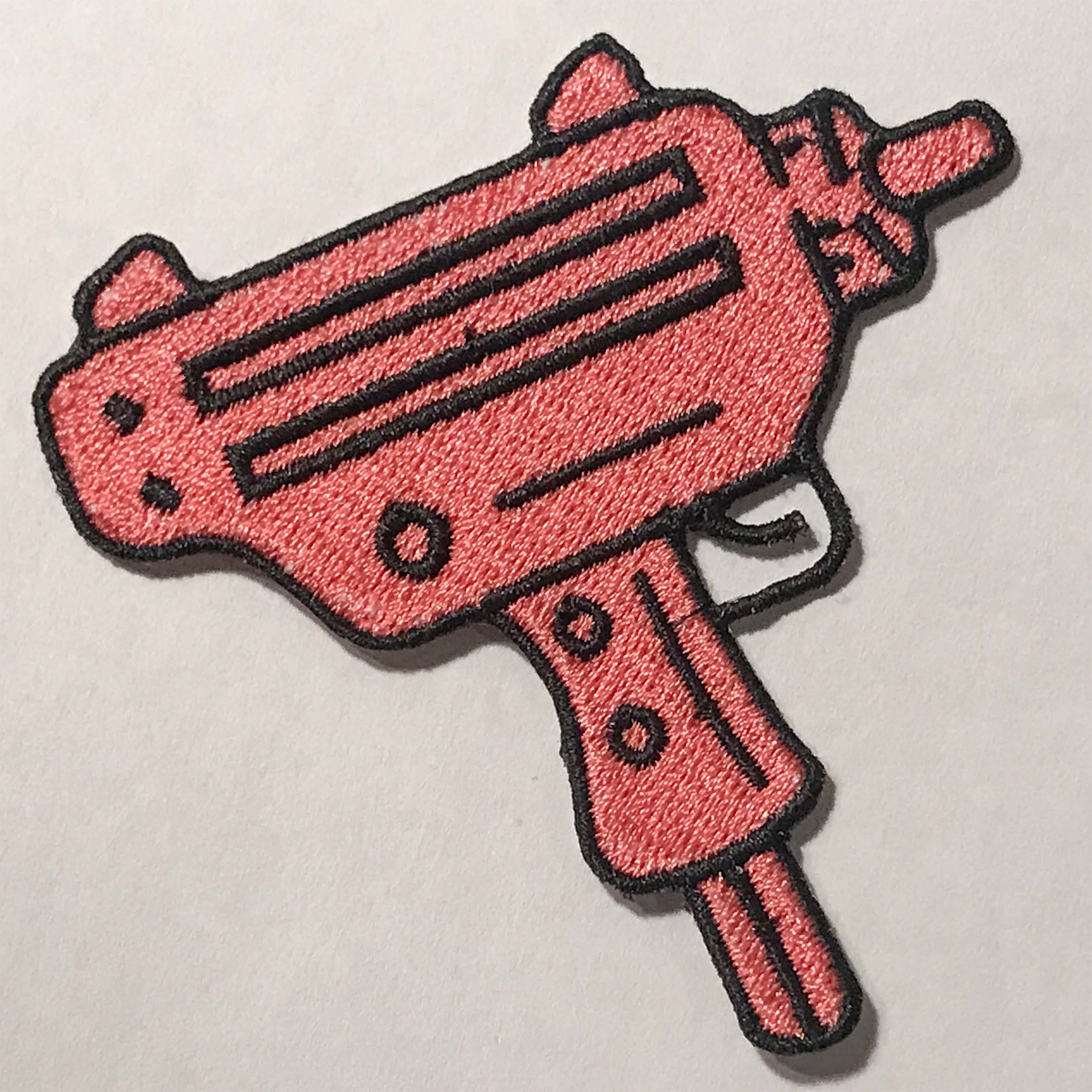 Pink Lips Embroidered Patch — Iron On