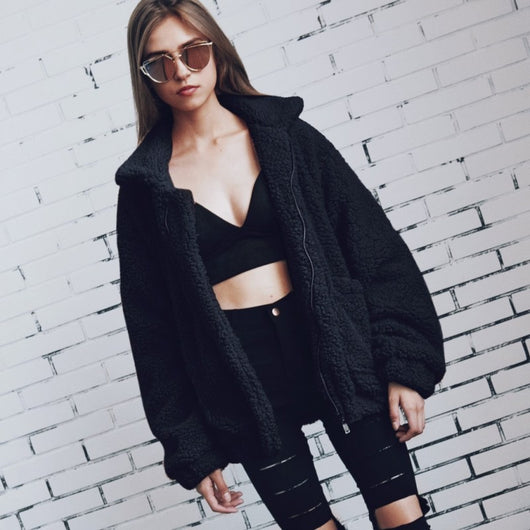 short black teddy jacket