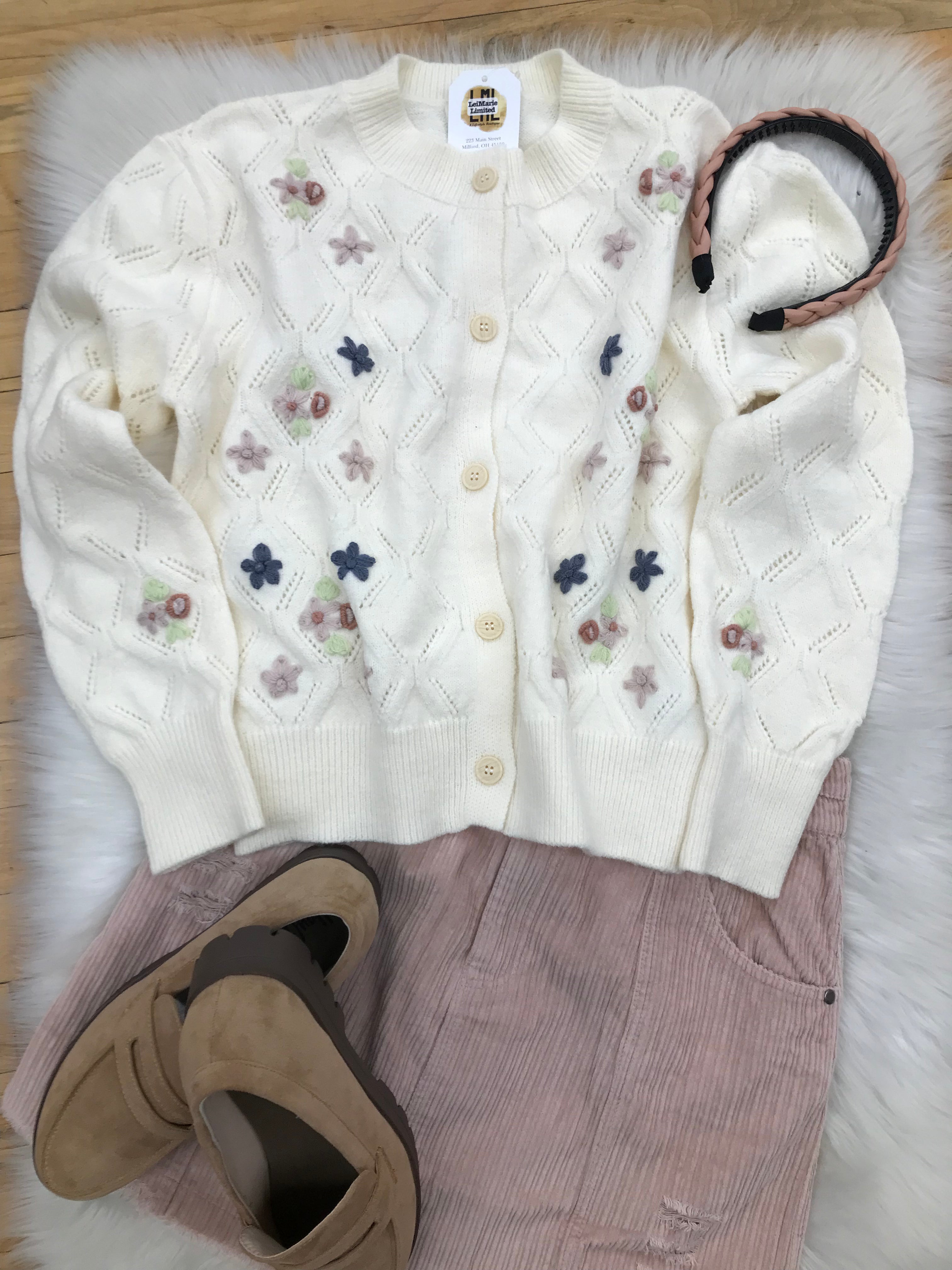 Janie Vintage Floral Cardigan Sweater