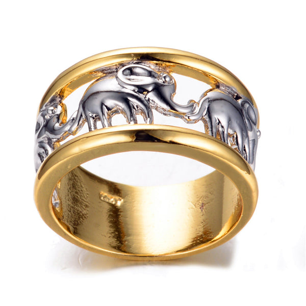 Size 6\/7\/8\/9\/10 White Elephant Men\u0026Women Fashion Ring Yellow Gold Fill \u2013 ROSalarsJewelry