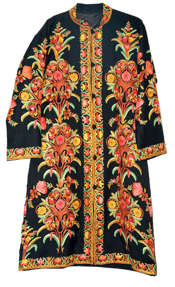 Embroidered Coats, Kashmir Coats, Wool Silk Linen Embroidered Coats ...