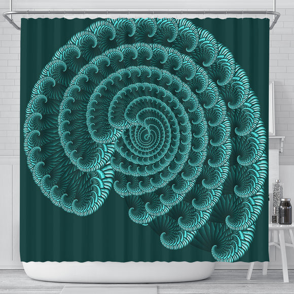 Shower Curtain - Blue Seashell
