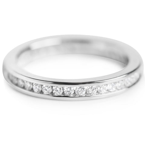 white gold channel set diamond wedding band eternity wedding band 