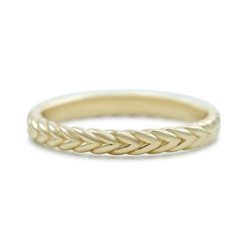 yellow gold rope detail wedding band available in rose gold or white gold