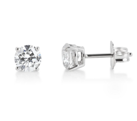 diamond studs with white gold earrings