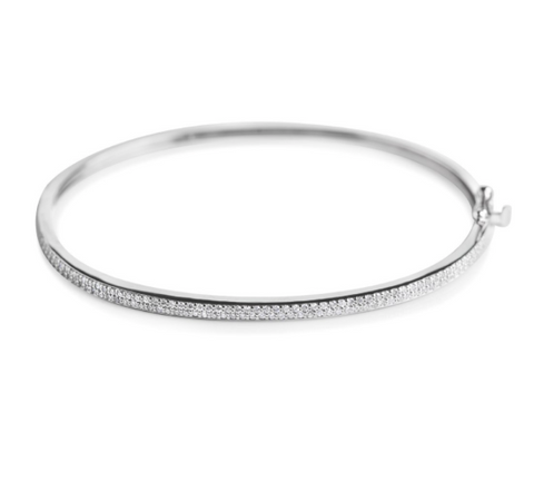 white gold and white diamond bangle