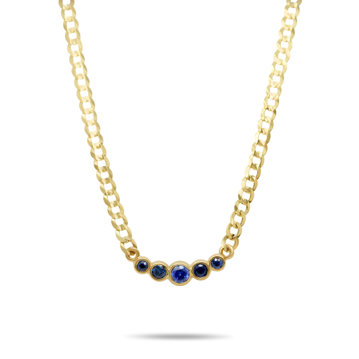 Womens Blue Sapphire Diamond Y Shape Necklace 14K Gold 17.62 ct