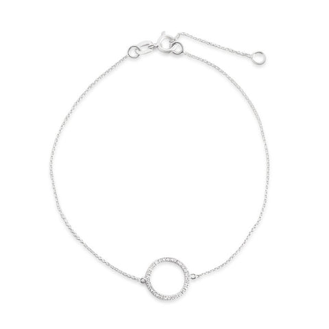 white gold and circle diamond bracelet