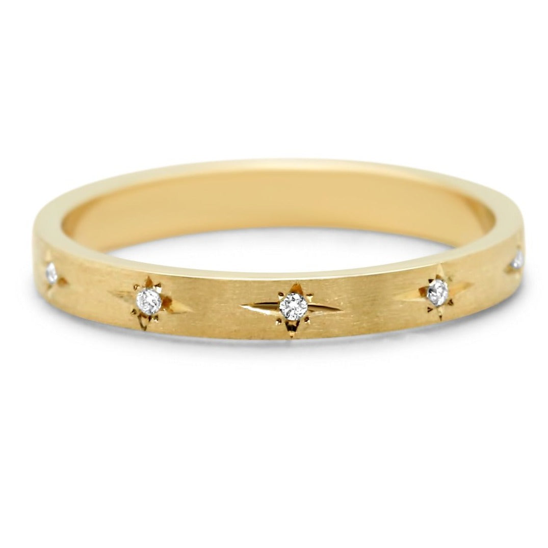 Addison - Scalloped Lace Diamond Band in Your Choice of 14K Gold