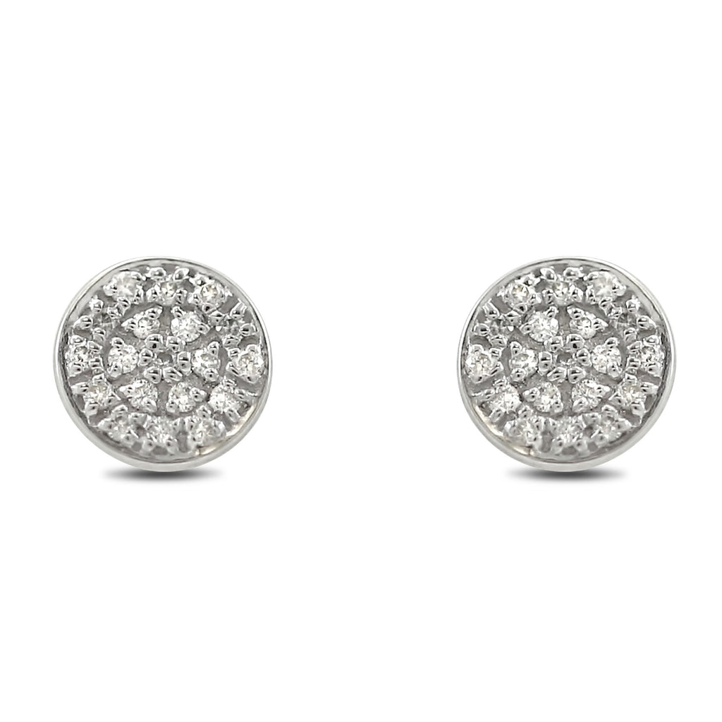 14k white gold circle diamond stud earrings under 500
